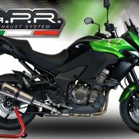 Escape compatible con Kawasaki Versys 1000 I.E. 2017-2018, GP Evo4 Titanium, Escape legal, homologado, silenciador con db killer desmontable y tubo de conexión específico 
