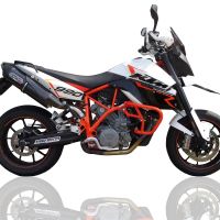 Escape compatible con Ktm Lc8 950 Adventure - S 2003-2007, Furore Nero, Pareja de silenciadores homologados, montaje con bridas específicas, entregados con db killers desmontables 