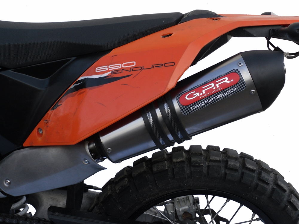 Escape compatible con Ktm Enduro 690 R 2007-2016, Gpe Ann. titanium, Escape completo homologado y legal, incluido db killer extraíble 