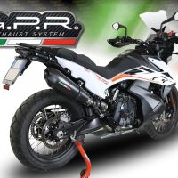 Escape compatible con Ktm Adventure 790 2021-2024, GP Evo4 Black Titanium, Escape legal, homologado, silenciador con db killer desmontable y tubo de conexión específico 