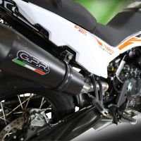 Escape compatible con Ktm Adventure 790 2021-2024, GP Evo4 Black Titanium, Escape legal, homologado, silenciador con db killer desmontable y tubo de conexión específico 