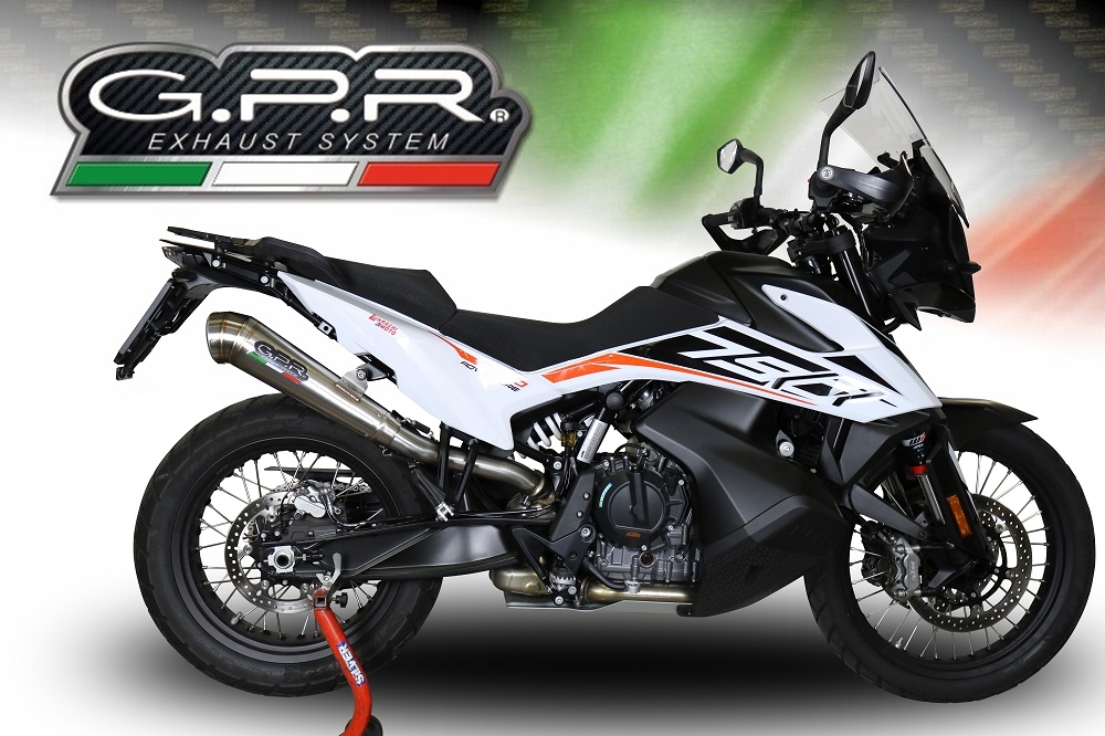 Escape compatible con Ktm Adventure 790 2018-2020, Powercone Evo, Escape legal, homologado, silenciador con db killer desmontable y tubo de conexión específico 