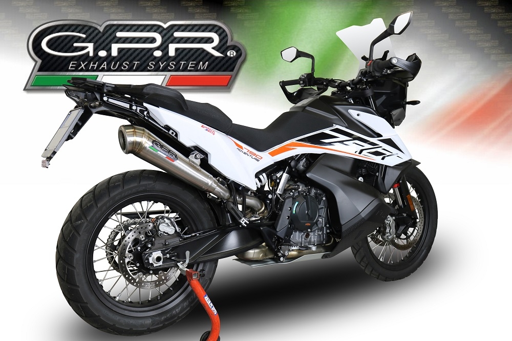 Escape compatible con Ktm Adventure 790 2018-2020, Powercone Evo, Escape legal, homologado, silenciador con db killer desmontable y tubo de conexión específico 