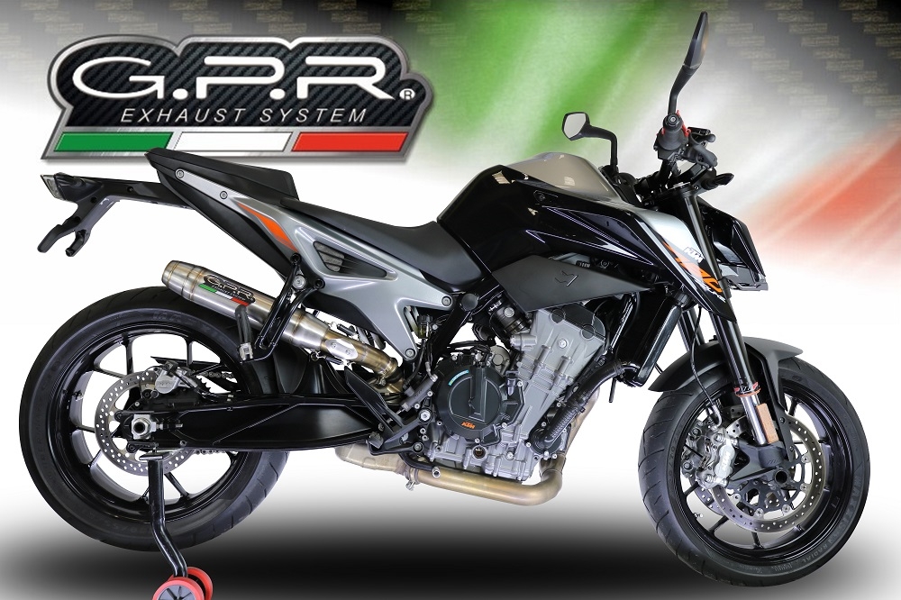 Escape compatible con Ktm Duke 790 2017-2020, Deeptone Inox, Escape legal, homologado, silenciador con db killer desmontable y tubo de conexión específico 
