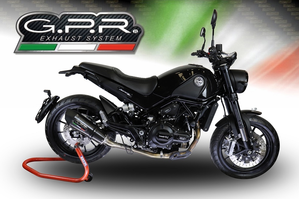 Escape compatible con Benelli Leoncino 500 2017-2024, GP Evo4 Poppy, Escape legal, homologado, silenciador con db killer desmontable y tubo de conexión específico 