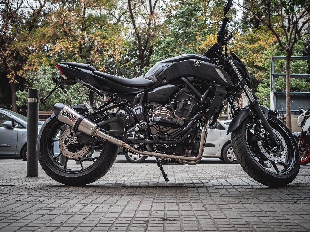 Escape compatible con Yamaha Mt-07 2014-2016, Gpe Ann. titanium, Escape completo homologado y legal, incluido db killer extraíble 