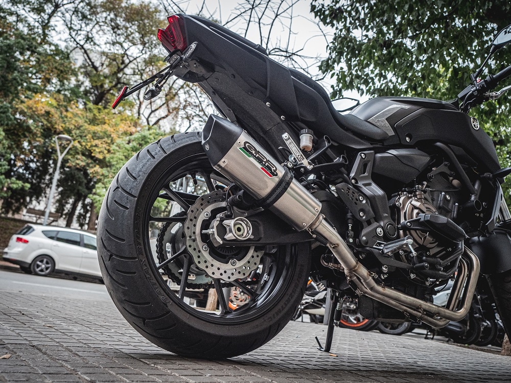 Escape compatible con Yamaha Mt-07 2014-2016, Gpe Ann. titanium, Escape completo homologado y legal, incluido db killer extraíble 