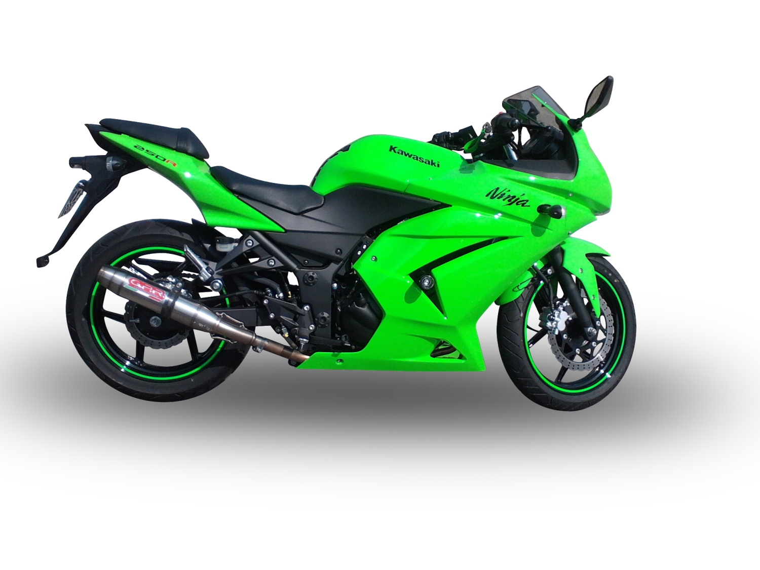 Escape compatible con Kawasaki Z250 2013-2016, Deeptone Inox, Escape racing, silenciador con tubo de conexion, articulo sin homologacion 