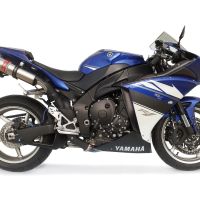 Escape compatible con Yamaha Yzf 1000 R1 2009-2014, Gpe Ann. titanium, Par de terminales de escape homologados, con db killer extraíbles y tubos de conexión específicos 