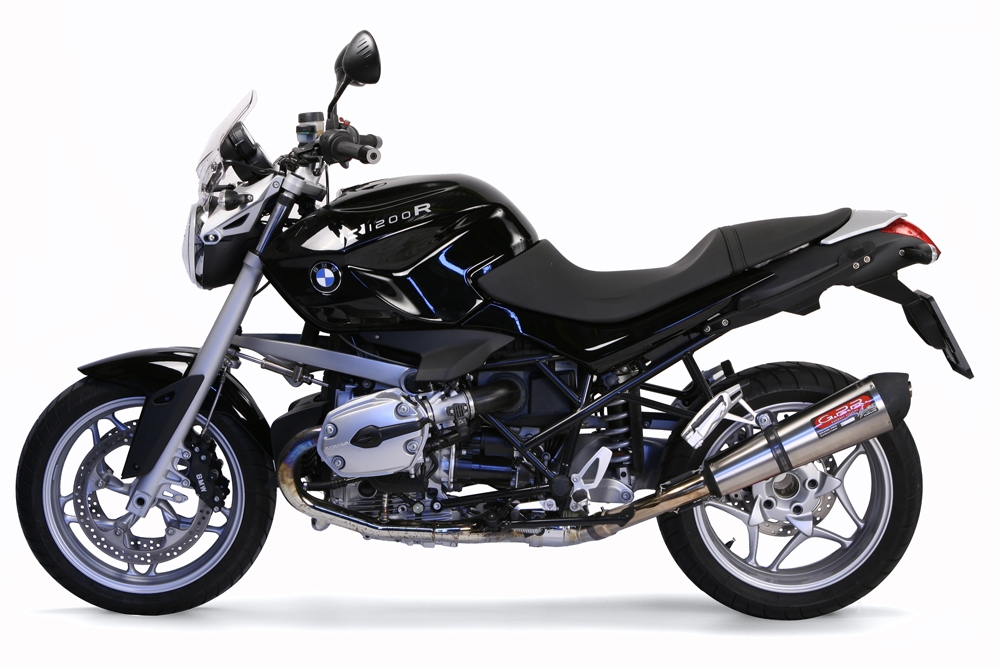 Escape compatible con Bmw R 1200 R 2011-2014, Gpe Ann. titanium, Escape legal, homologado, silenciador con db killer desmontable y tubo de conexión específico 