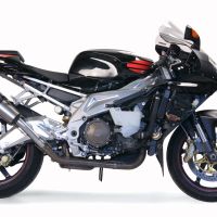 Escape compatible con Aprilia Rsv 1000 R Factory 2004-2005, Gpe Ann. titanium, Par de terminales de escape homologados, con db killer extraíbles y tubos de conexión específicos 