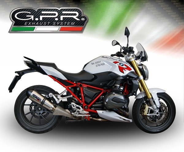 Escape compatible con Bmw R 1200 R Lc 2017-2019, GP Evo4 Titanium, Escape legal, homologado, silenciador con db killer desmontable y tubo de conexión específico 