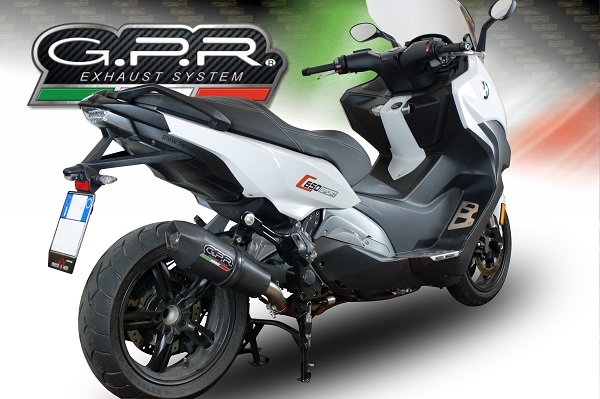 Escape compatible con Bmw C 650 Sport 2016-2020, GP Evo4 Black Titanium, Escape legal, homologado, silenciador con db killer desmontable y tubo de conexión específico 