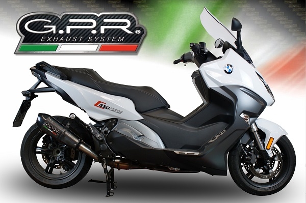 Escape compatible con Bmw C 650 Sport 2016-2020, GP Evo4 Poppy, Escape legal, homologado, silenciador con db killer desmontable y tubo de conexión específico 