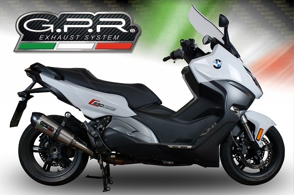 Escape compatible con Bmw C 650 Sport 2016-2020, GP Evo4 Titanium, Escape legal, homologado, silenciador con db killer desmontable y tubo de conexión específico 