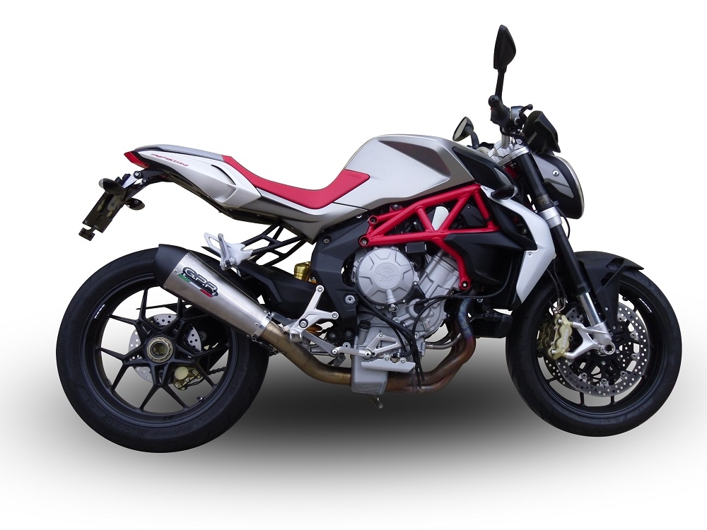 Escape compatible con Mv Agusta Brutale 800 Dragster 2017-2020, Gpe Ann. titanium, Escape homologaedo, legal para mercados fuera de la UE, incluido tubo de enlace y db killer extraíble 