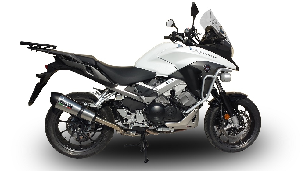 Escape compatible con Honda Crossrunner 800 Vfr 800 X 2017-2020, GP Evo4 Titanium, Escape legal, homologado, silenciador con db killer desmontable y tubo de conexión específico 