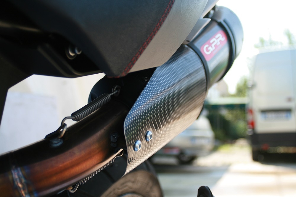 Escape compatible con Moto Morini Gran passo 1200 2008-2011, Gpe Ann. titanium, Escape legal, homologado, silenciador con db killer desmontable y tubo de conexión específico 