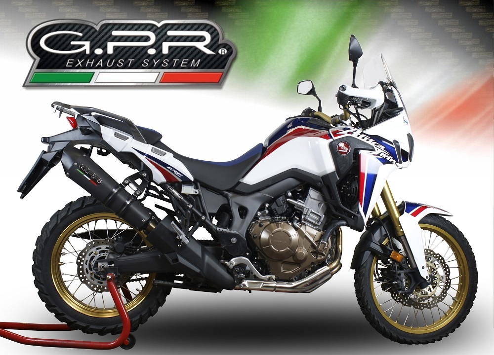 Escape compatible con Honda Crf 1000 L Africa Twin 2018-2020, GP Evo4 Black Titanium, Escape legal, homologado, silenciador con db killer desmontable y tubo de conexión específico 