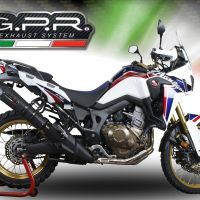 Escape compatible con Honda Crf 1000 L Africa Twin 2018-2020, GP Evo4 Black Titanium, Escape legal, homologado, silenciador con db killer desmontable y tubo de conexión específico 