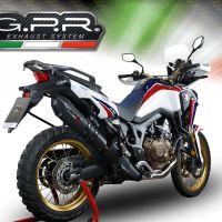 Escape compatible con Honda Crf 1000 L Africa Twin 2018-2020, GP Evo4 Black Titanium, Escape legal, homologado, silenciador con db killer desmontable y tubo de conexión específico 