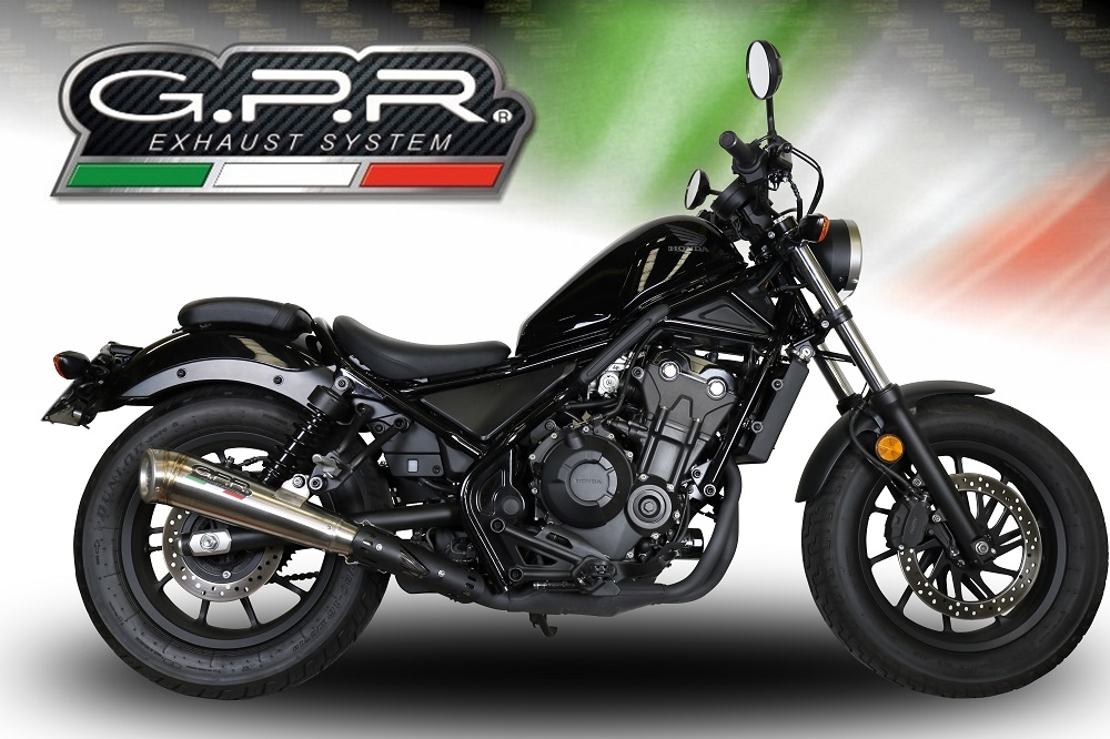 Escape compatible con Honda Cmx 500 Rebel 2017-2020, Powercone Evo, Escape legal, homologado, silenciador con db killer desmontable y tubo de conexión específico 