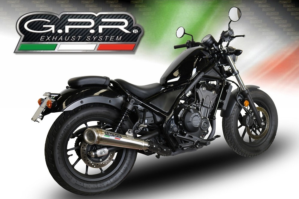 Escape compatible con Honda Cmx 500 Rebel 2017-2020, Powercone Evo, Escape legal, homologado, silenciador con db killer desmontable y tubo de conexión específico 