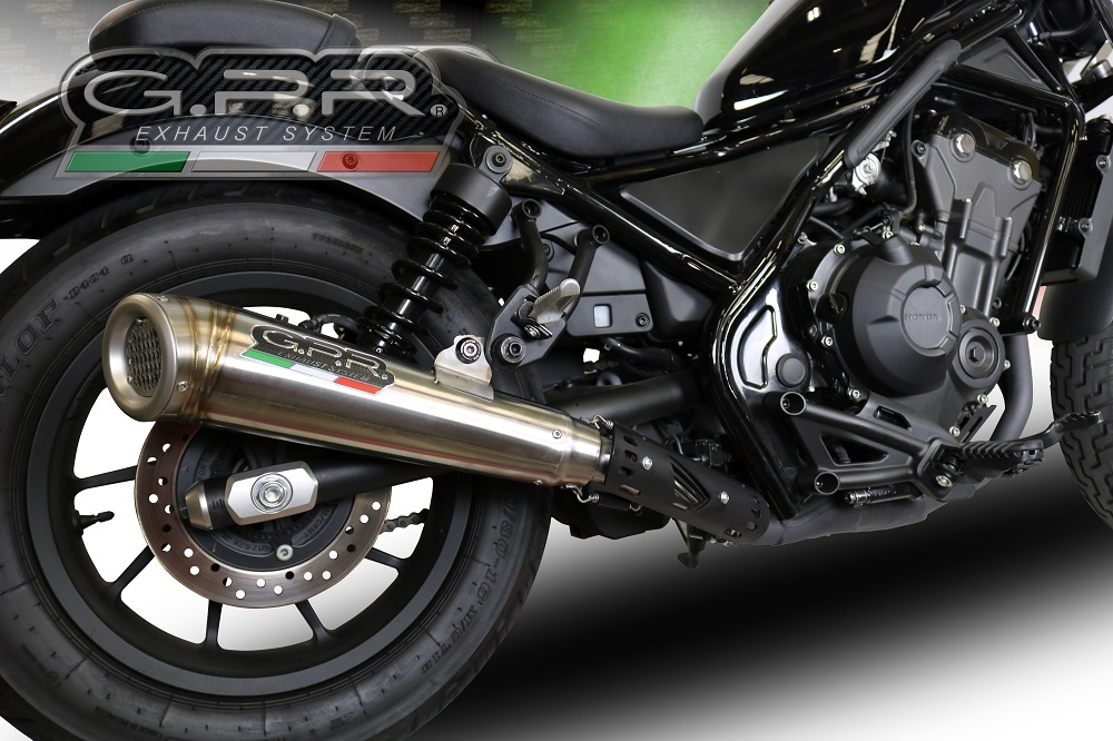 Escape compatible con Honda Cmx 500 Rebel 2017-2020, Powercone Evo, Escape legal, homologado, silenciador con db killer desmontable y tubo de conexión específico 