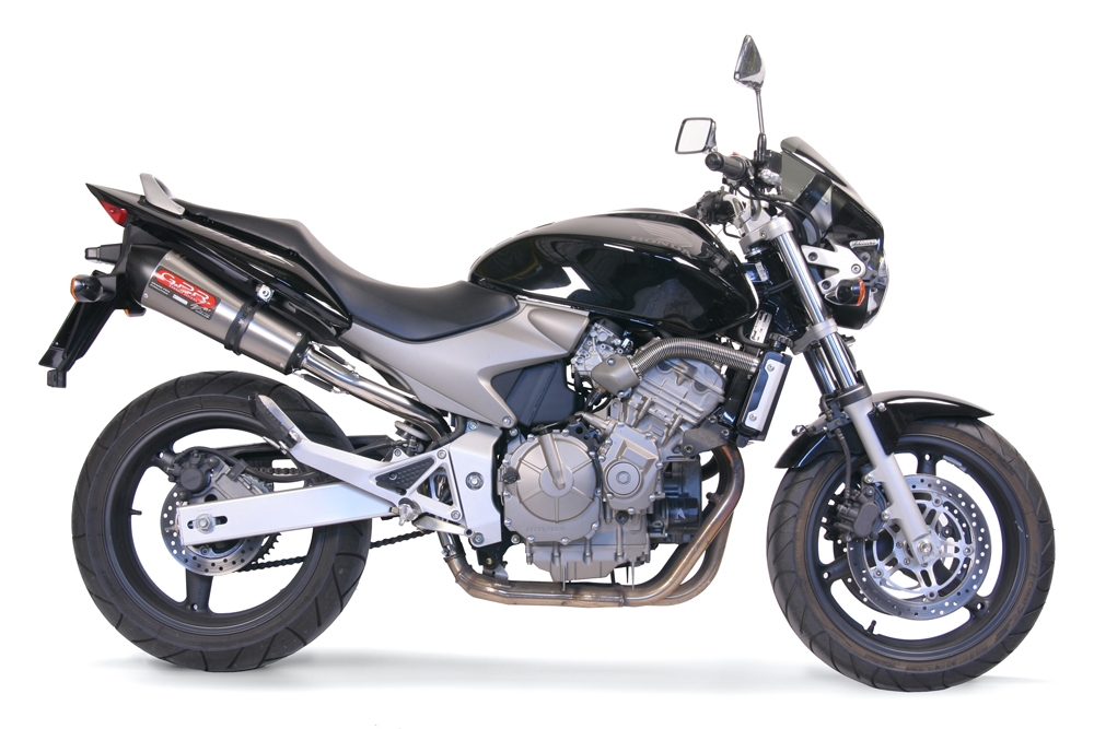 Escape compatible con Honda Hornet Cb 600 F 2003-2006, Gpe Ann. titanium, Escape legal, homologado, silenciador con db killer desmontable y tubo de conexión específico 