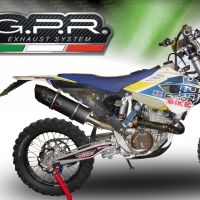 Escape compatible con Husqvarna FE 350 2014-2016, Furore Poppy, Escape legal, homologado, silenciador con db killer desmontable y tubo de conexión específico 