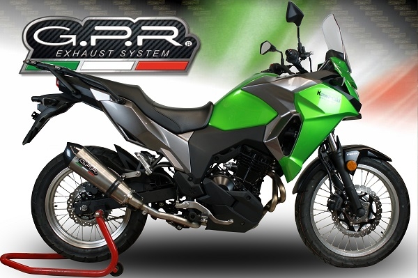 Escape compatible con Kawasaki Versys-X 250 2017-2020, Gpe Ann. Titanium, Escape homologaedo, legal para mercados fuera de la UE, incluido tubo de enlace y db killer extraíble 
