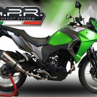 Escape compatible con Kawasaki Versys-X 250 2017-2020, Gpe Ann. Titanium, Escape homologaedo, legal para mercados fuera de la UE, incluido tubo de enlace y db killer extraíble 
