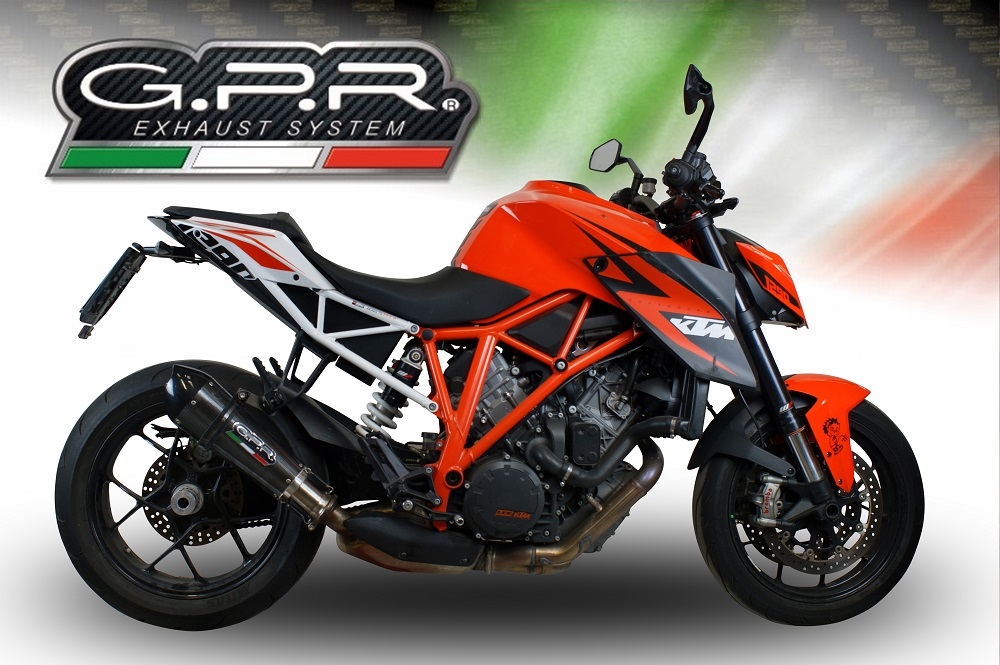Escape compatible con Ktm Super Duke 1290 R 2014-2016, Gpe Ann. Poppy, Escape legal, homologado, silenciador con db killer desmontable y tubo de conexión específico 