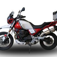 Escape compatible con Moto Guzzi V85 TT 2021-2024, GP Evo4 Titanium, Escape legal, homologado, silenciador con db killer desmontable y tubo de conexión específico 