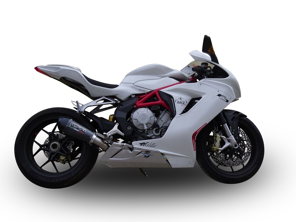 Escape compatible con Mv Agusta F3 675 2012-2016, Gpe Ann. Poppy, Escape legal, homologado, silenciador con db killer desmontable y tubo de conexión específico 