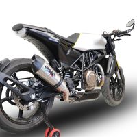 Escape compatible con Husqvarna Svartpilen 701 2018-2020, GP Evo4 Titanium, Escape legal, homologado, silenciador con db killer desmontable y tubo de conexión específico 