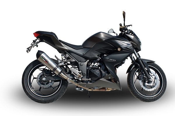 Escape compatible con Kawasaki Z 300 2014-2017, Gpe Ann. titanium, Escape legal, homologado, silenciador con db killer desmontable y tubo de conexión específico 