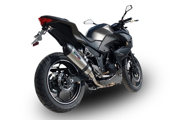 Escape compatible con Kawasaki Z 300 2014-2017, Gpe Ann. titanium, Escape legal, homologado, silenciador con db killer desmontable y tubo de conexión específico 