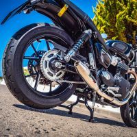 Escape compatible con Triumph Street Twin 900 2020-2021, Deeptone Inox, Par de terminales de escape homologados, con db killer extraíbles y tubos de conexión específicos 