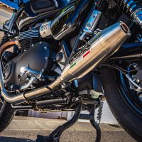 Escape compatible con Triumph Street Twin 900 2020-2021, Deeptone Inox, Par de terminales de escape homologados, con db killer extraíbles y tubos de conexión específicos 