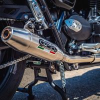 Escape compatible con Triumph Street Twin 900 2020-2021, Deeptone Inox, Par de terminales de escape homologados, con db killer extraíbles y tubos de conexión específicos 