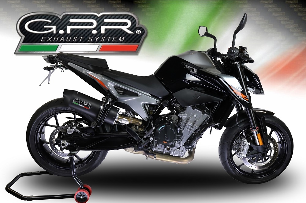 Escape compatible con Ktm Duke 790 2021-2024, Furore Evo4 Nero, Escape legal, homologado, silenciador con db killer desmontable y tubo de conexión específico 