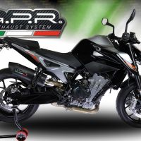 Escape compatible con Ktm Duke 790 2021-2024, Furore Evo4 Nero, Escape legal, homologado, silenciador con db killer desmontable y tubo de conexión específico 