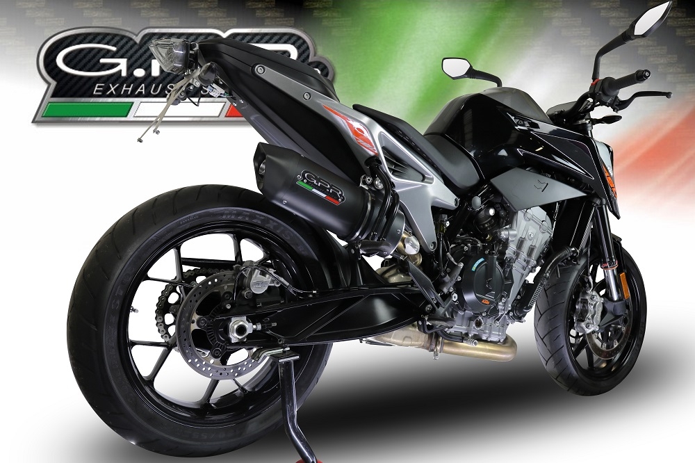 Escape compatible con Ktm Duke 790 2021-2024, Furore Evo4 Nero, Escape legal, homologado, silenciador con db killer desmontable y tubo de conexión específico 