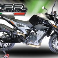Escape compatible con Ktm Duke 790 2021-2024, GP Evo4 Black Titanium, Escape legal, homologado, silenciador con db killer desmontable y tubo de conexión específico 