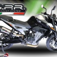 Escape compatible con Ktm Duke 790 2021-2024, GP Evo4 Titanium, Escape legal, homologado, silenciador con db killer desmontable y tubo de conexión específico 