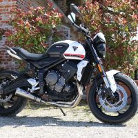 Escape compatible con Triumph Trident 660 2021-2024, M3 Inox , Escape completo, no legal para países de la UE, con db killer extraíble 