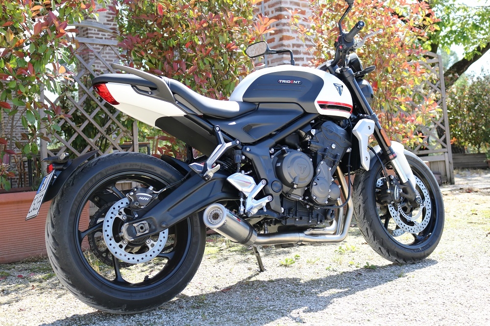 Escape compatible con Triumph Trident 660 2021-2024, M3 Inox , Escape completo, no legal para países de la UE, con db killer extraíble 