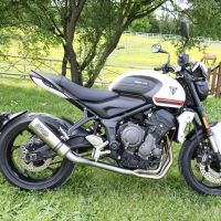 Escape compatible con Triumph Trident 660 2021-2024, M3 Inox , Escape completo, no legal para países de la UE, con db killer extraíble 
