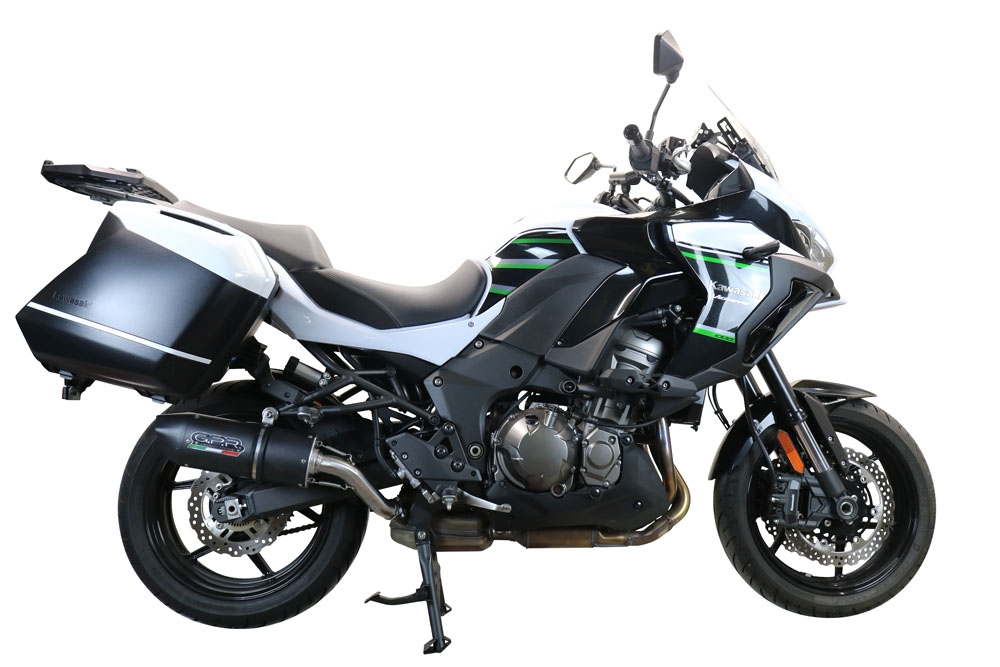 Escape compatible con Kawasaki Versys 1000 I.E. 2019-2020, Furore Evo4 Nero, Escape legal, homologado, silenciador con db killer desmontable y tubo de conexión específico 